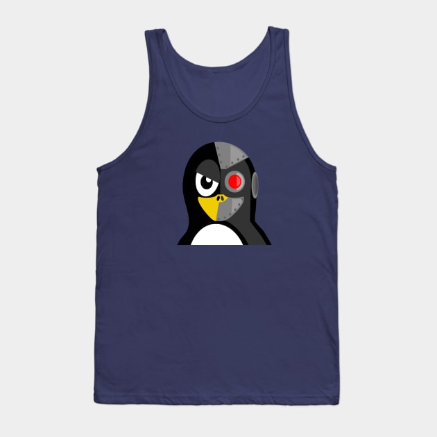 Cyborg Penguin Artwork for Blackhats and Geniuses Tank Top by PatrioTEEism